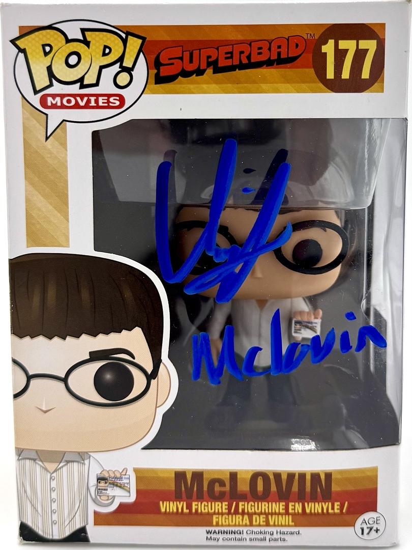 Christopher Mintz-Plasse signed Funko #177 "Superbad" w/McLovin inscription - Official Pix COA